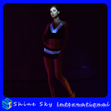 Multicolors fiber optic led luminous clothing with remote control
